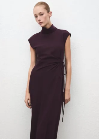 Robe portefeuille à col roulé