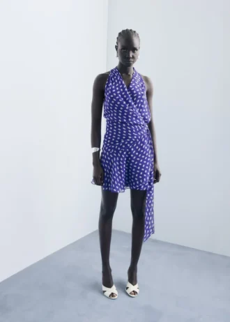 Robe portefeuille à pois