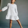 Robe rayée en coton mélangé Robe rayée en coton mélangé