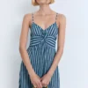 Robe rayée froncée Robe rayée froncée