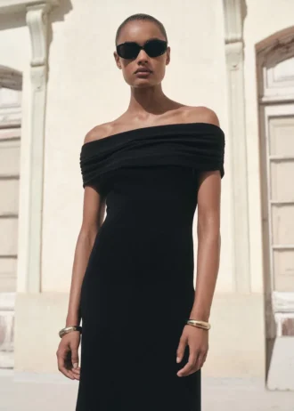 Robe sans bretelles en maille