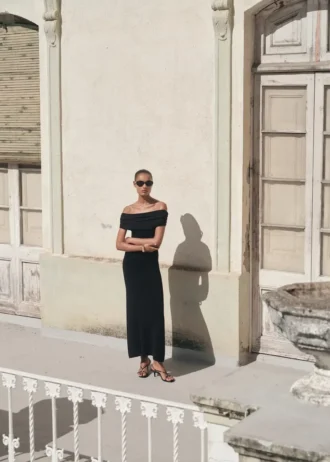 Robe sans bretelles en maille