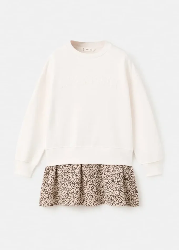 Robe sweat-shirt imprimé léopard Robe sweat-shirt imprimé léopard