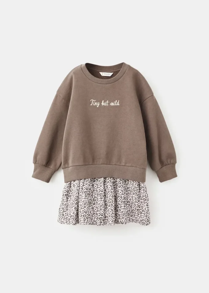 Robe sweat-shirt imprimé léopard Robe sweat-shirt imprimé léopard