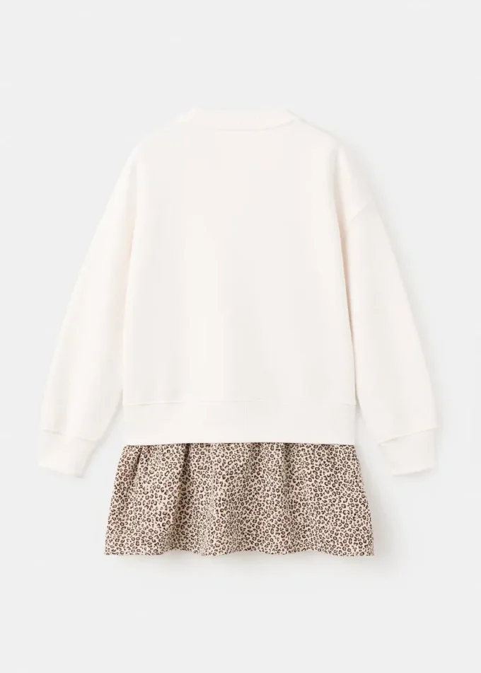 Robe sweat-shirt imprimé léopard Robe sweat-shirt imprimé léopard