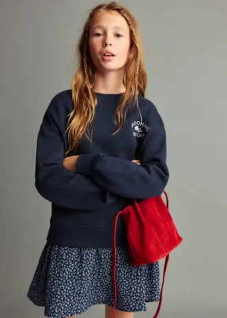 Robe sweat-shirt à motif floral