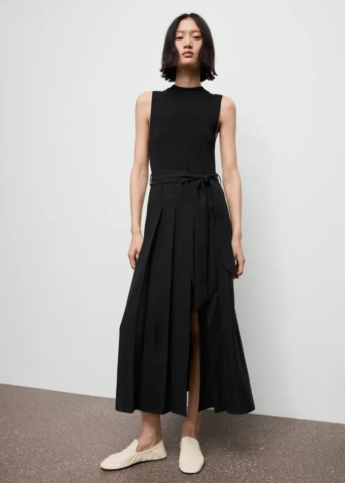 Robe tissée combinée avec ceinture Robe tissée combinée avec ceinture