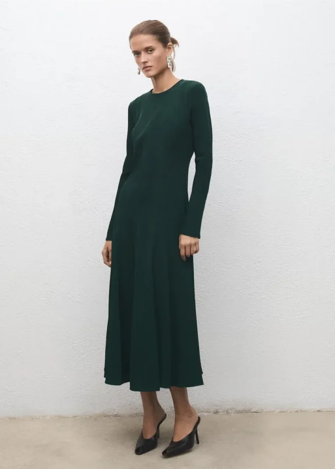 Robe trapèze avec godets Robe trapèze avec godets