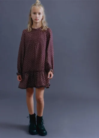 Robe à volants imprimée
