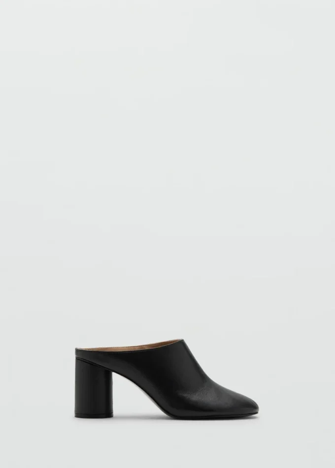 Sabots à talons en cuir