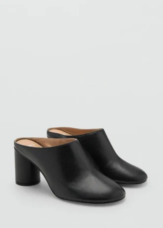 Sabots à talons en cuir