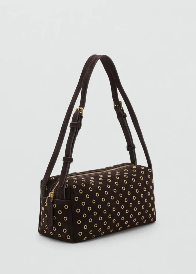 Sac à bandoulière en daim avec œillets Sac à bandoulière en daim avec œillets