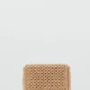 Sac à bandoulière en fibres naturelles avec clous Sac à bandoulière en fibres naturelles avec clous