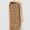 Sac à bandoulière en fibres naturelles avec clous Sac à bandoulière en fibres naturelles avec clous