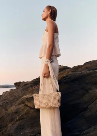 Sac à bandoulière tressé moyen