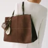 Sac cabas en cuir suédé Sac cabas en cuir suédé