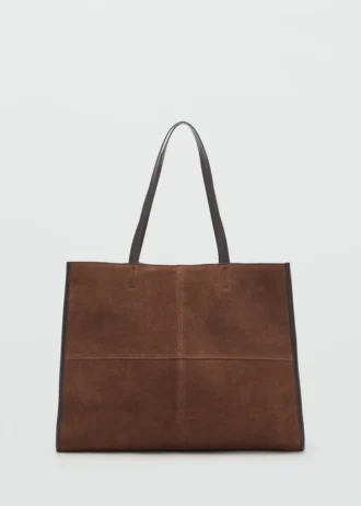 Sac cabas en cuir suédé