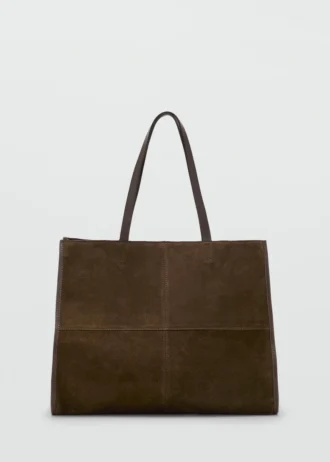 Sac cabas en cuir suédé