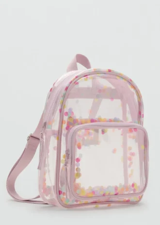 Sac à dos transparent à confettis