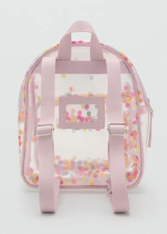 Sac à dos transparent à confettis
