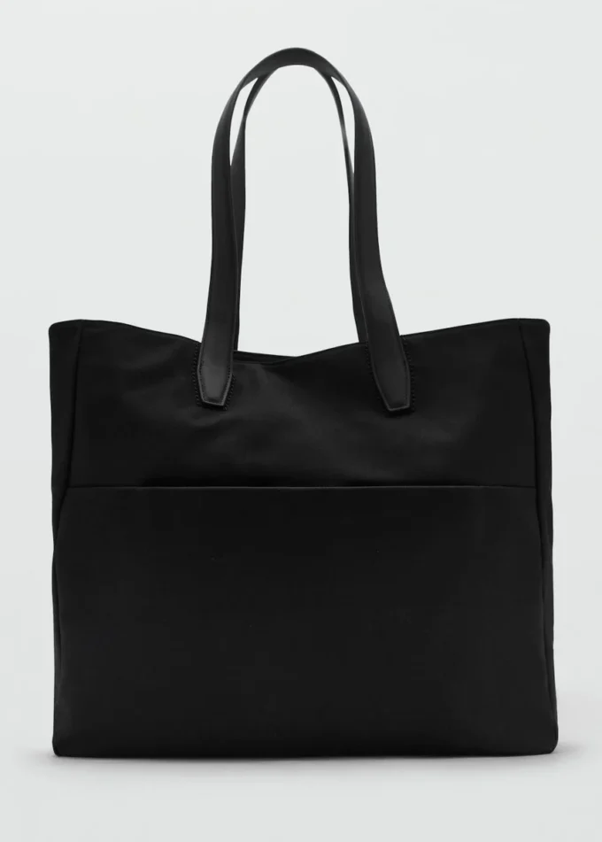 Sac fourre-tout en coton avec poche avant Sac fourre-tout en coton avec poche avant