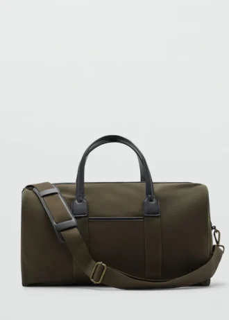 Sac à main bowling en cuir et coton