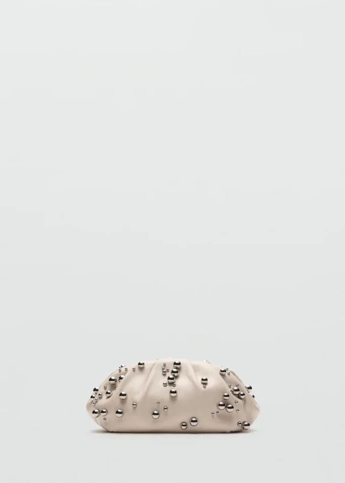 Sac à main en cuir avec détail boules Sac à main en cuir avec détail boules