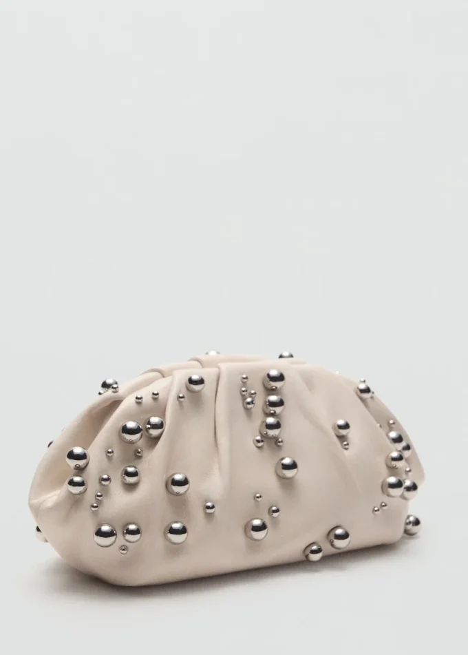 Sac à main en cuir avec détail boules Sac à main en cuir avec détail boules
