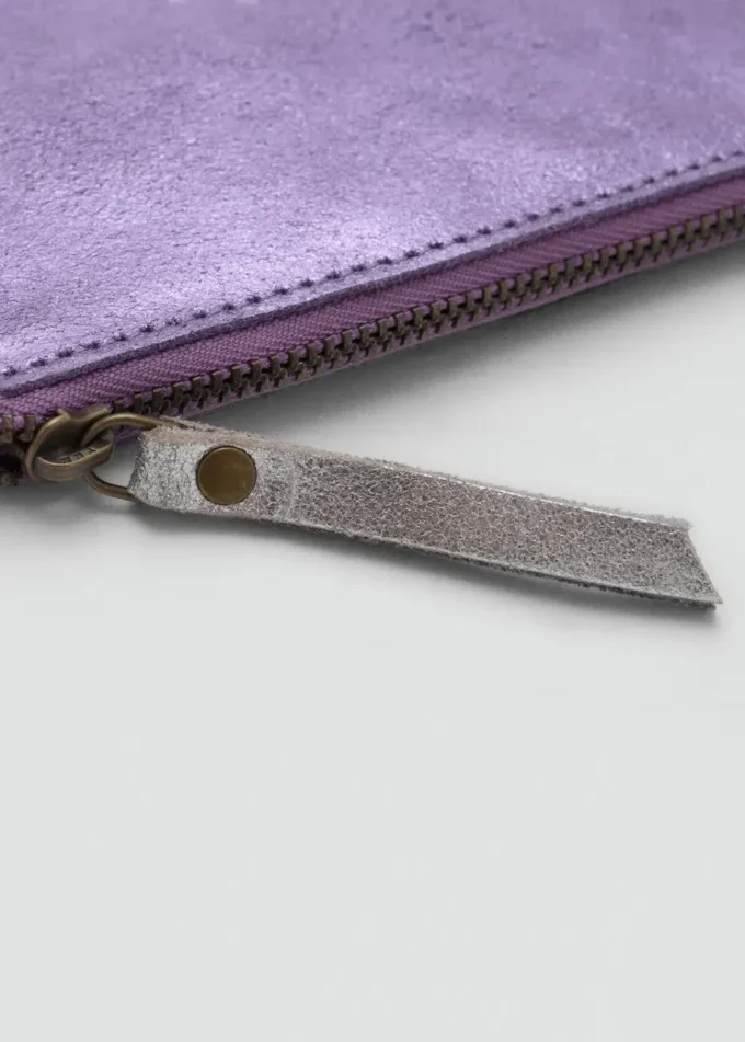 Sac à main en cuir métallisé