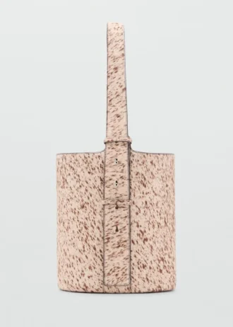 Sac seau en cuir et fourrure Sac seau en cuir et fourrure