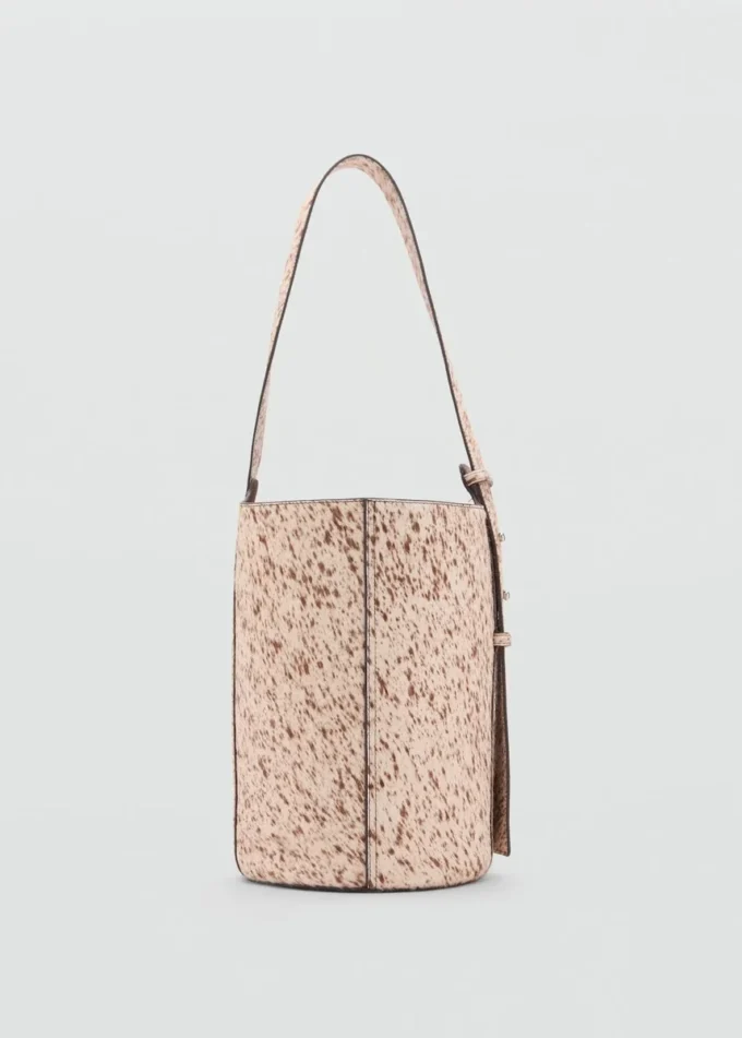 Sac seau en cuir et fourrure Sac seau en cuir et fourrure