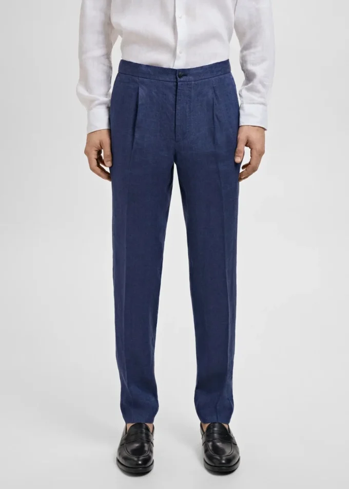 Salerno Pantalon de costume slim 100 % lin Salerno Pantalon de costume slim 100 % lin