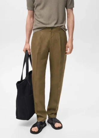 Salerno Pantalon de costume slim 100 % lin Salerno Pantalon de costume slim 100 % lin