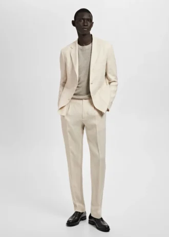 Salerno Pantalon de costume slim 100 % lin Salerno Pantalon de costume slim 100 % lin