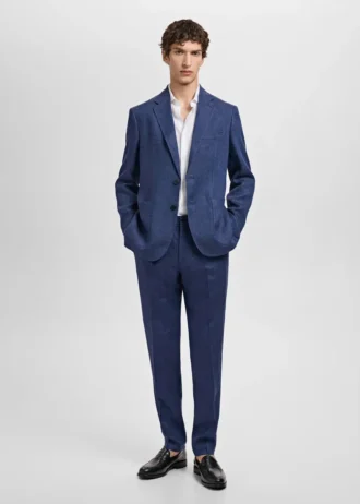 Salerno Pantalon de costume slim 100 % lin Salerno Pantalon de costume slim 100 % lin