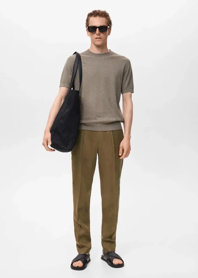 Salerno Pantalon de costume slim 100 % lin Salerno Pantalon de costume slim 100 % lin
