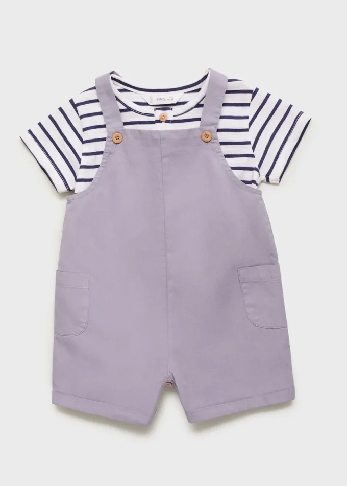 Salopette courte en denim Salopette courte en denim