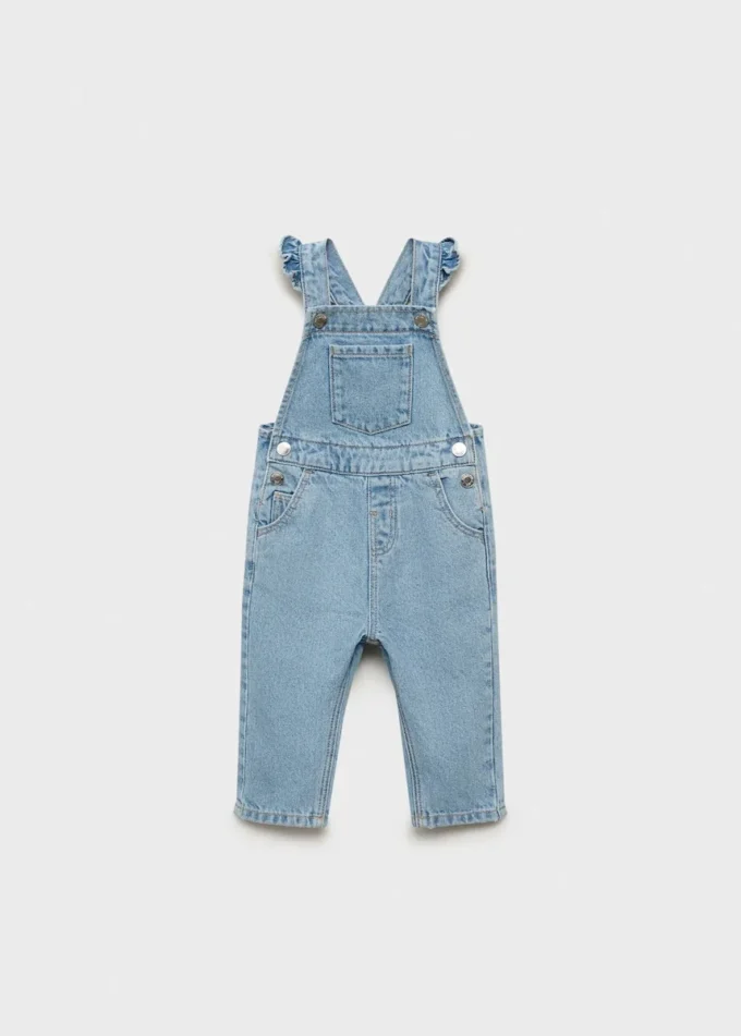Salopette en denim à volants