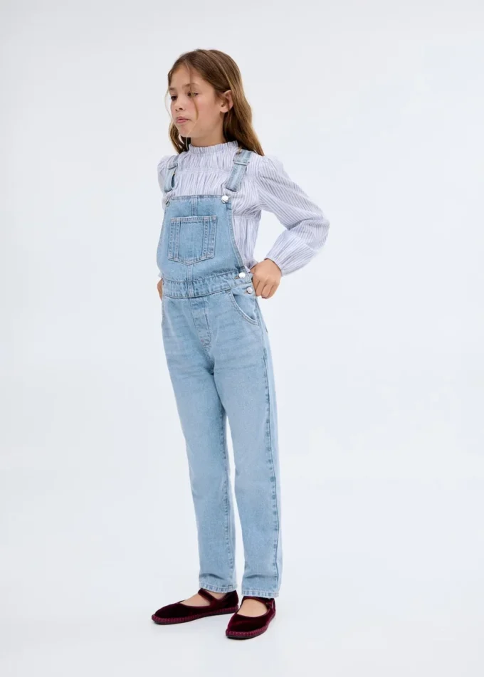 Salopettes longues en denim Salopettes longues en denim