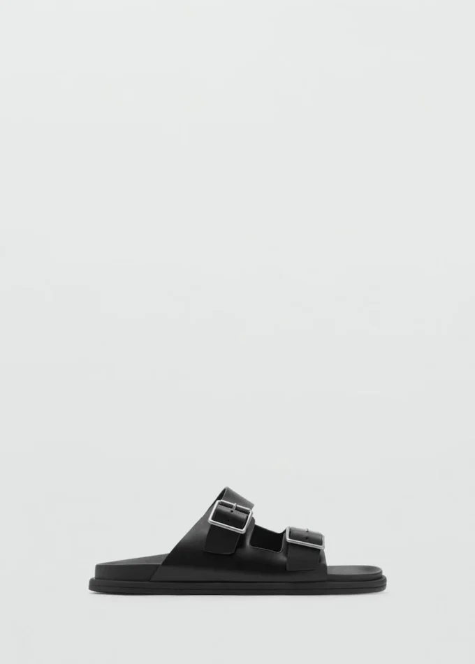 Sandales en cuir à boucles