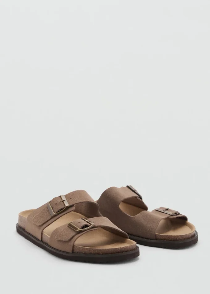 Sandales en cuir à boucles