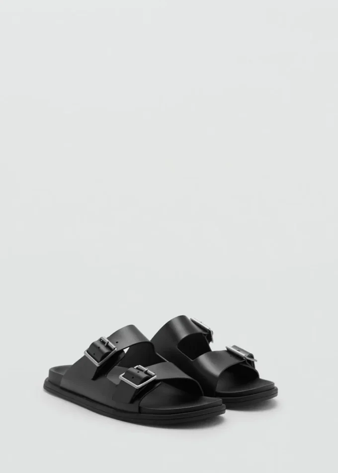 Sandales en cuir à boucles