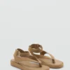 Sandales en cuir refendu avec boucle Sandales en cuir refendu avec boucle