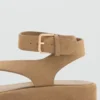 Sandales en cuir refendu avec boucle Sandales en cuir refendu avec boucle