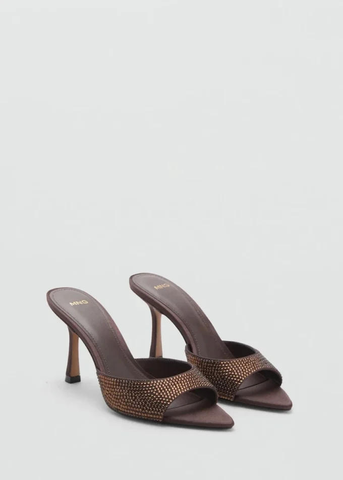 Sandales à talons avec bride en strass