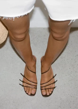Sandales à talons bobines et boucles