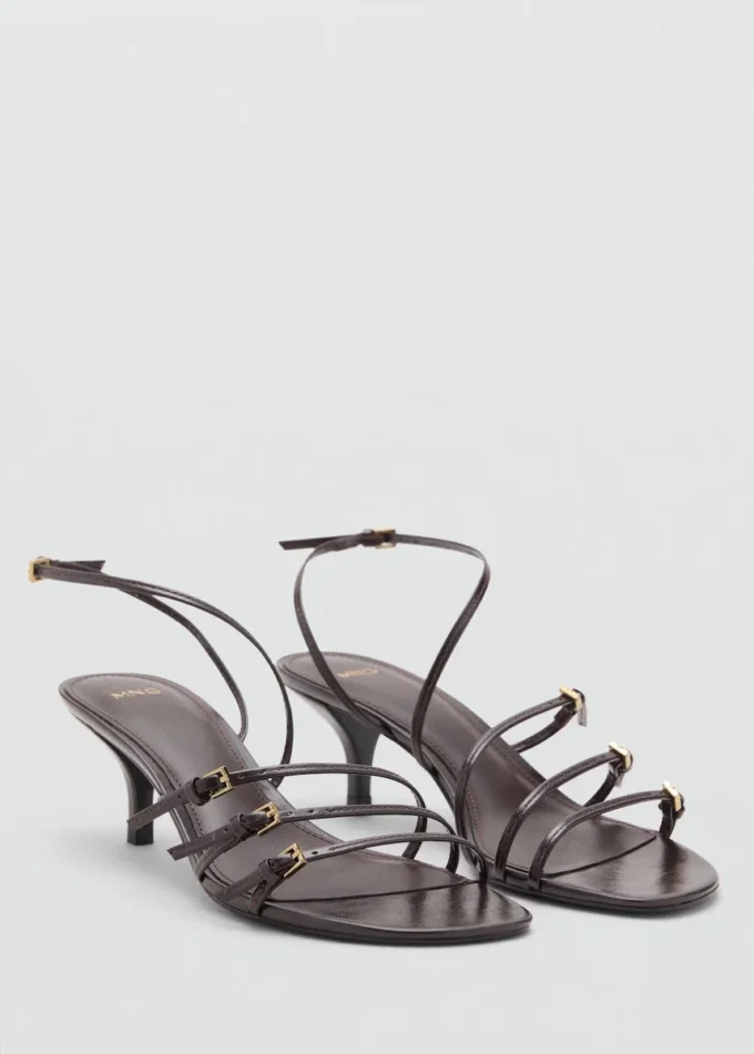 Sandales à talons bobines et boucles