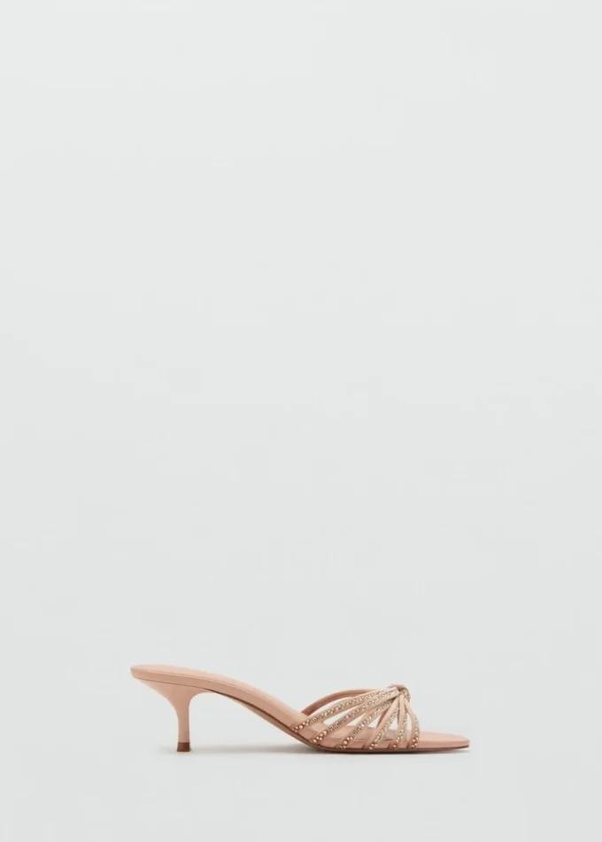 Sandales à talons bobines et strass