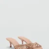 Sandales à talons bobines et strass