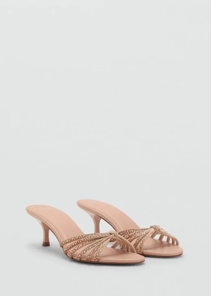Sandales à talons bobines et strass